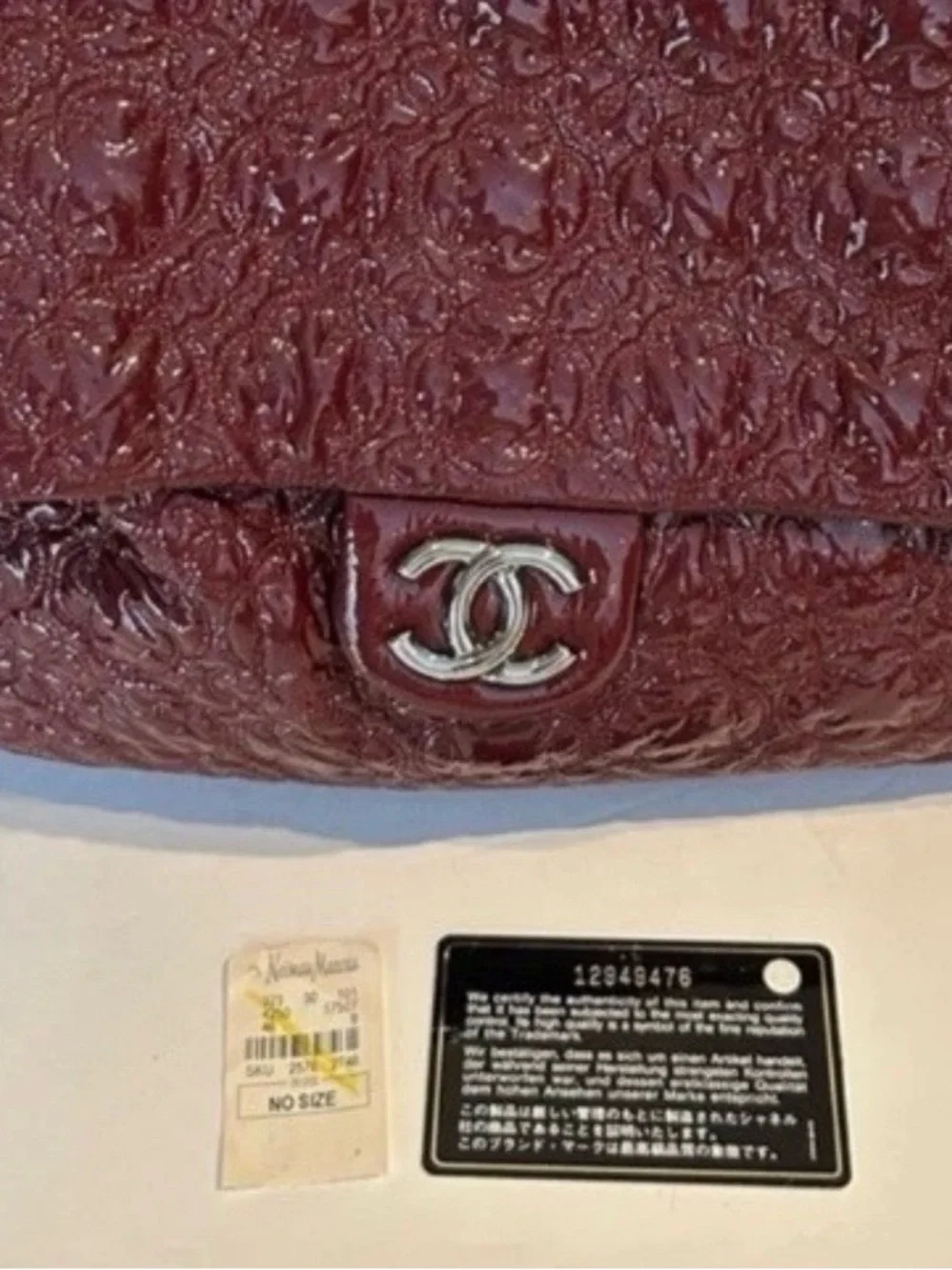 Chanel Patent Leather Camellia Jumbo Bag